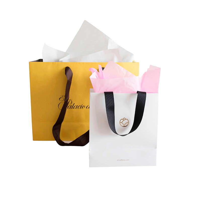 Custom White Paper Bag with Handles 